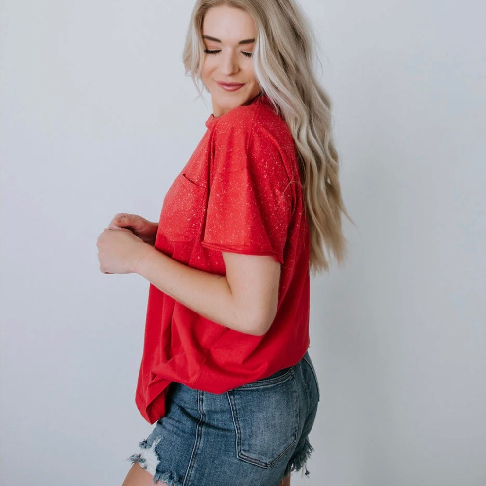 Women's Red Casual Top